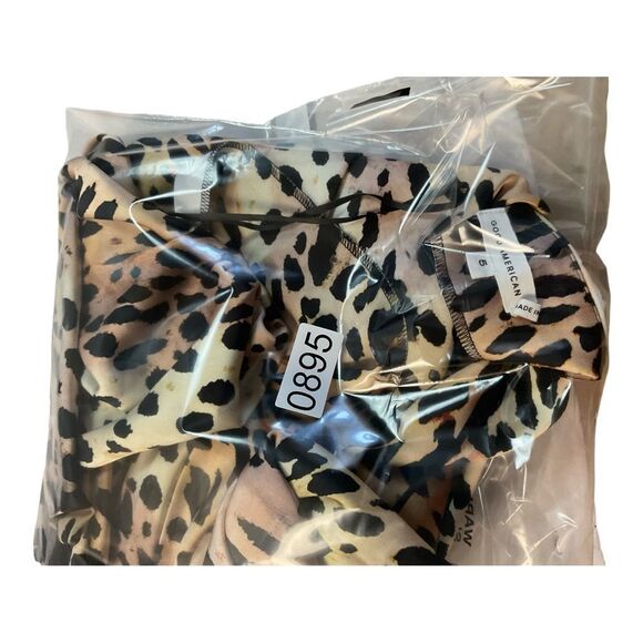 Good American Women’s Leopard Satin Slip Sleeveless Maxi Dress Size 5 - Picture 9 of 9